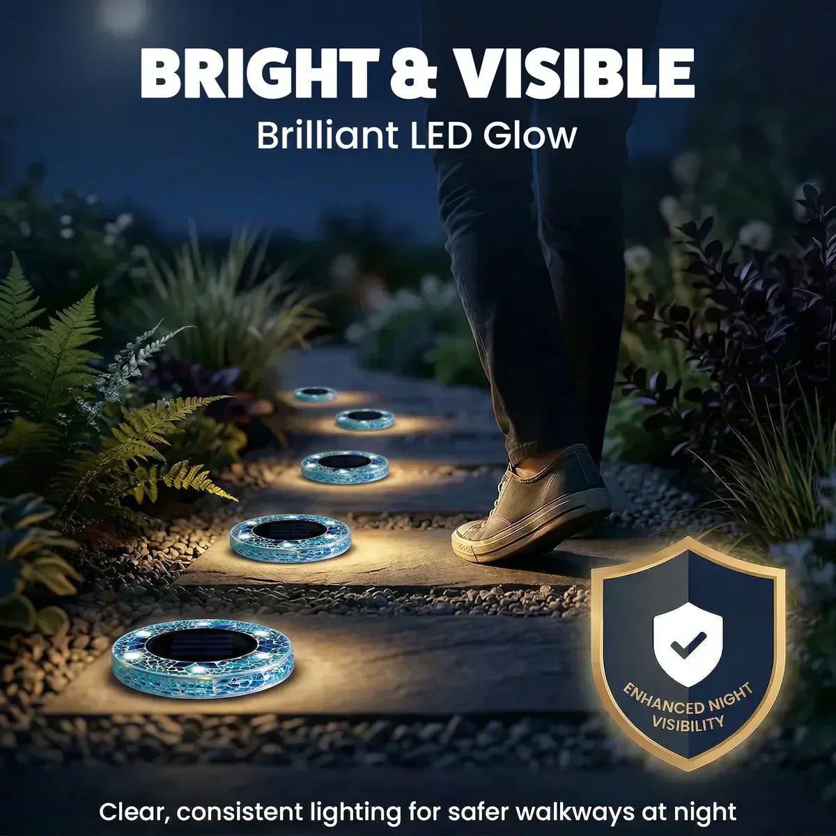 🛋️Solar Mosaic Lights – Waterproof LED Pathway Lights with Auto On/Off