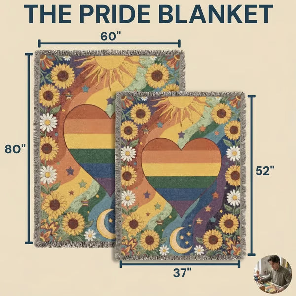 🏳️‍🌈Handmade Woven Pride Blanket | For Belonging, Visibility & Unapologetic Self-Expression