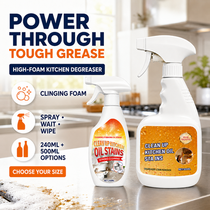 🏆 Heavy-Duty Kitchen Degreaser Spray – Fast Grease Remover 🍑