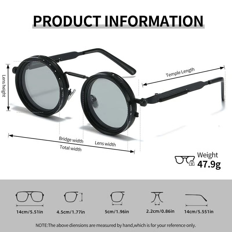 Adjustable Tint Rounded Polarized Lenses Retro Sunglasses